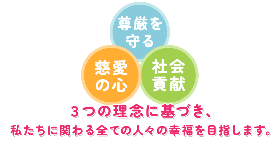 尊厳・自律・共生 一軒家で家族のように暮らす 24時間体制で職員が常駐、ご家族の代わりに見守り続け安心な生活環境をお届けします。